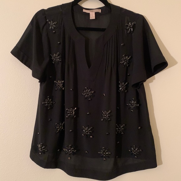 Forever 21 Tops - Black Beaded Blouse